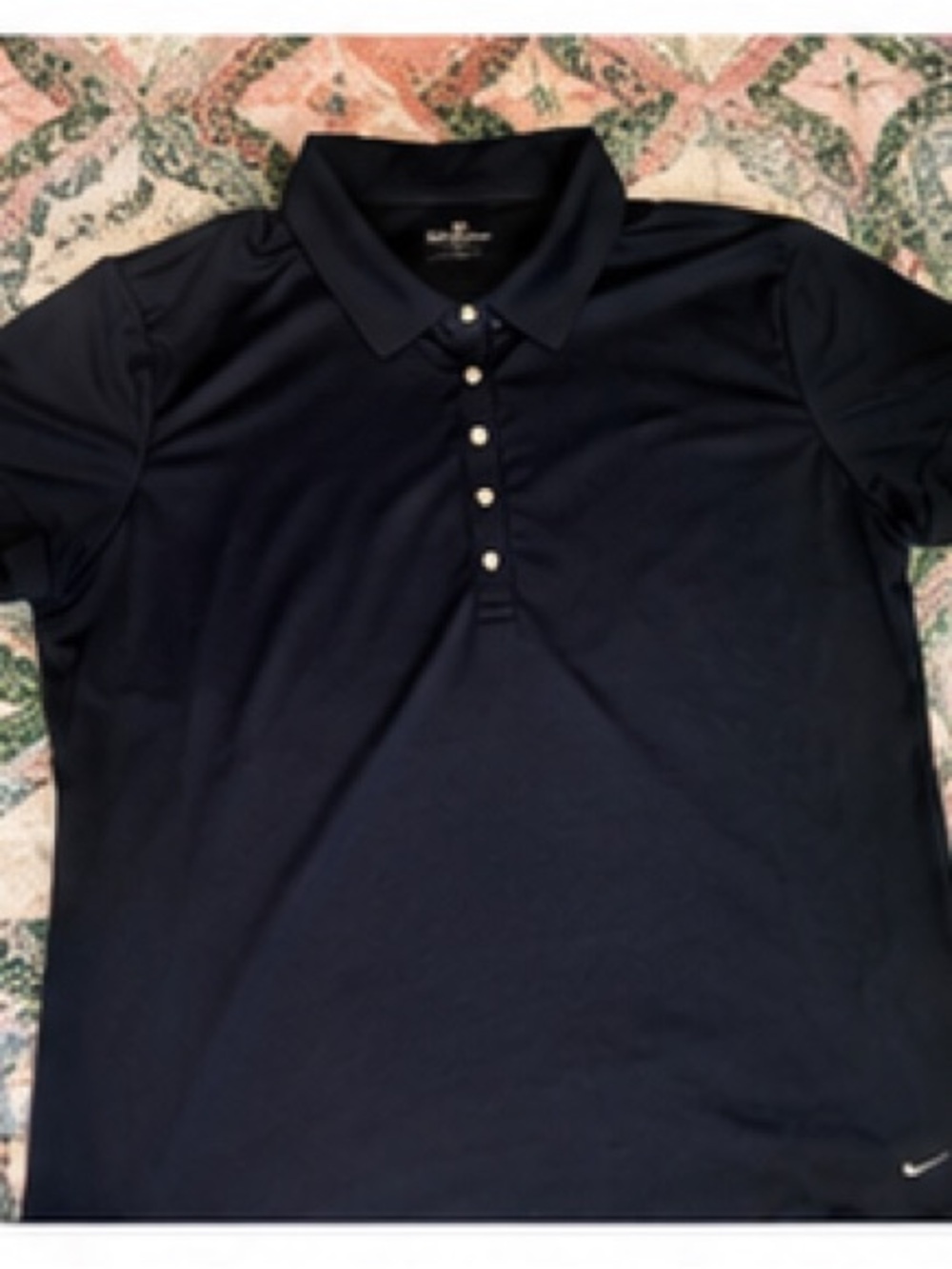 Nike Women's Dark Navy Button-Front Polo